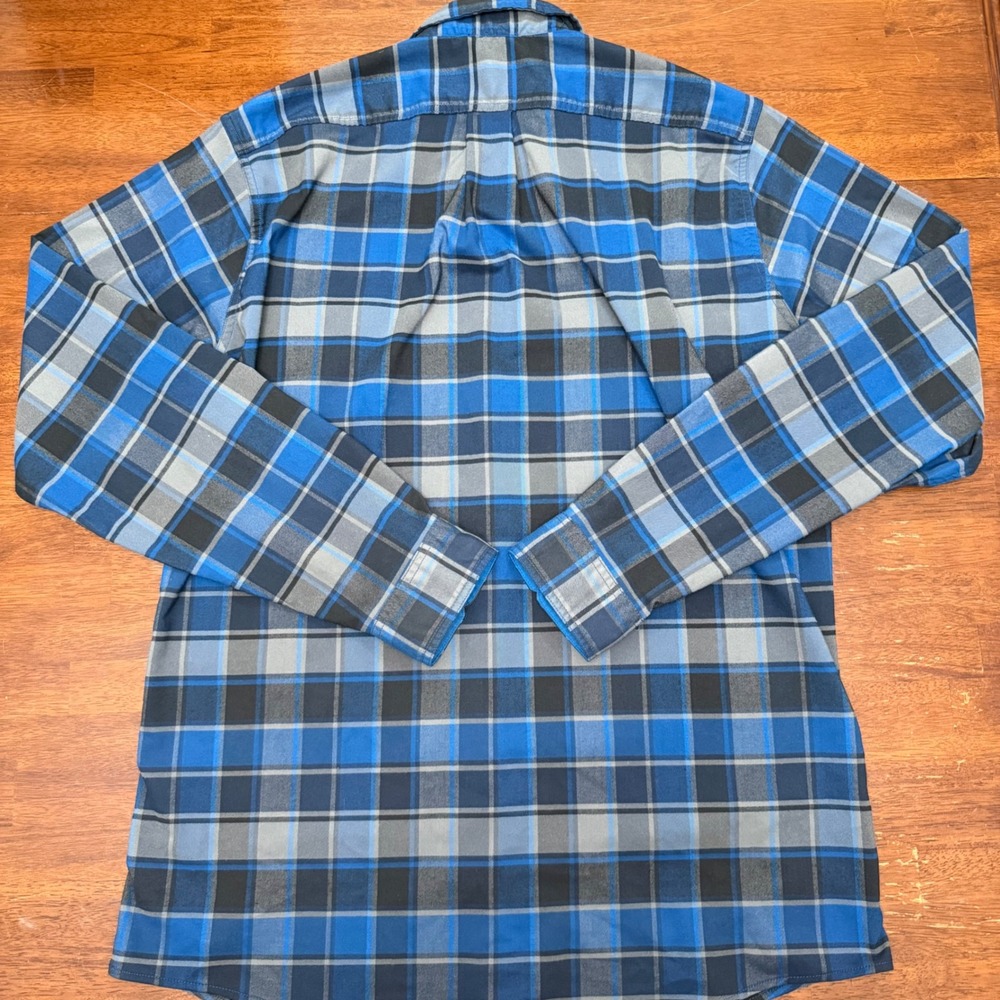 Eddie Bauer Travex Shirt Mens TL Blue Grey Plaid Classic Fit Button Down Hiking - Picture 10 of 10